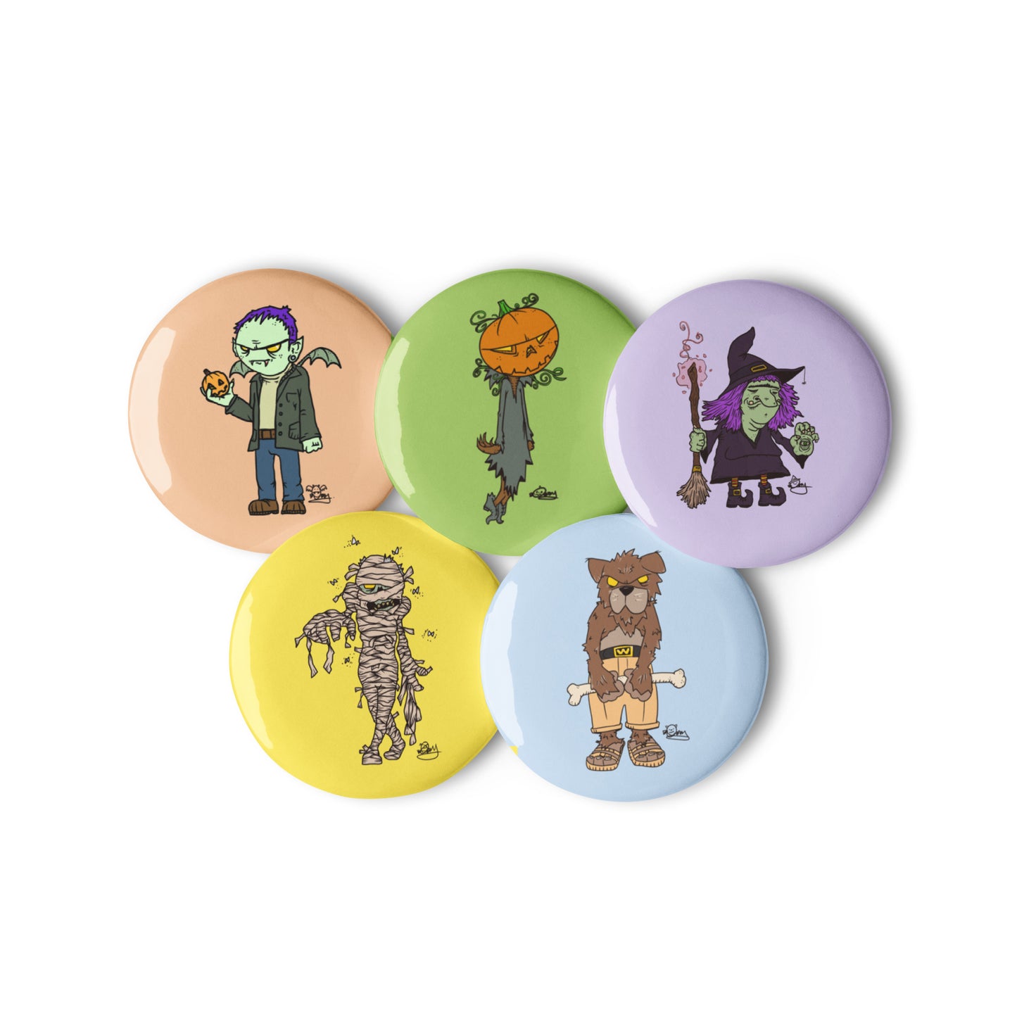 No. 3 - Monsturs - Set of 5 buttons