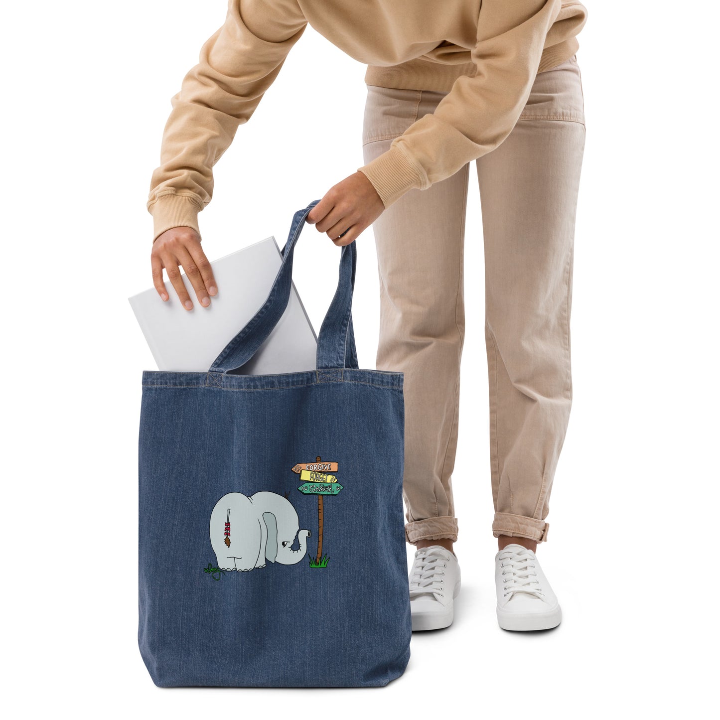 Elephant - Denim Tote