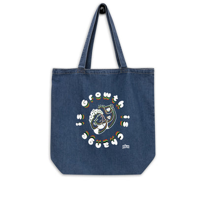 Growth = Change - Denim Tote